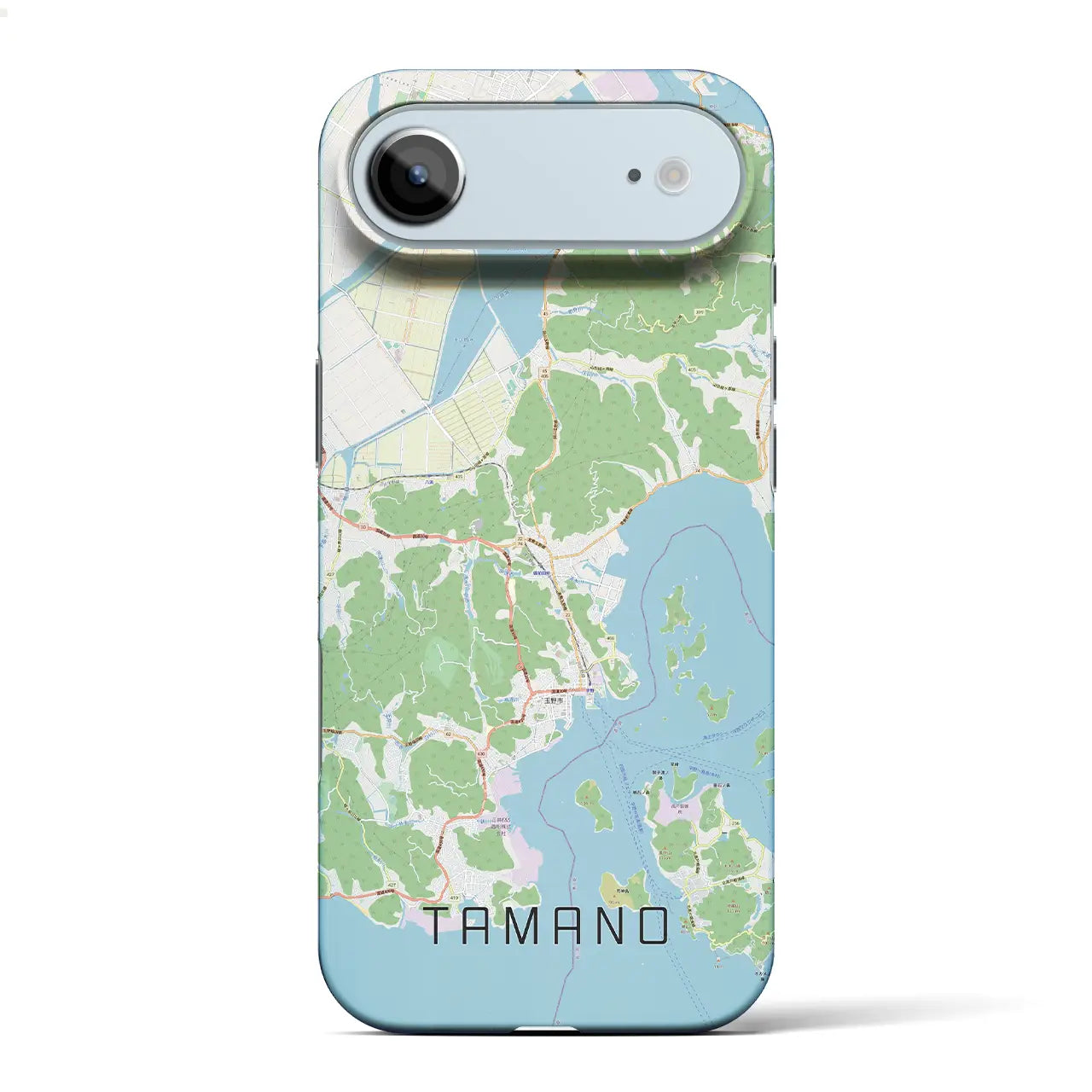 【玉野（岡山県）】地図柄iPhoneケース（バックカバータイプ）