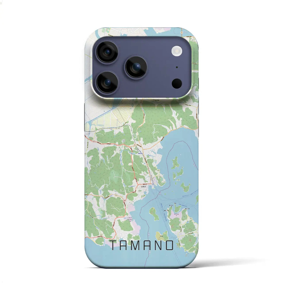【玉野（岡山県）】地図柄iPhoneケース（バックカバータイプ）ナチュラル・iPhone 17 Pro Max 用