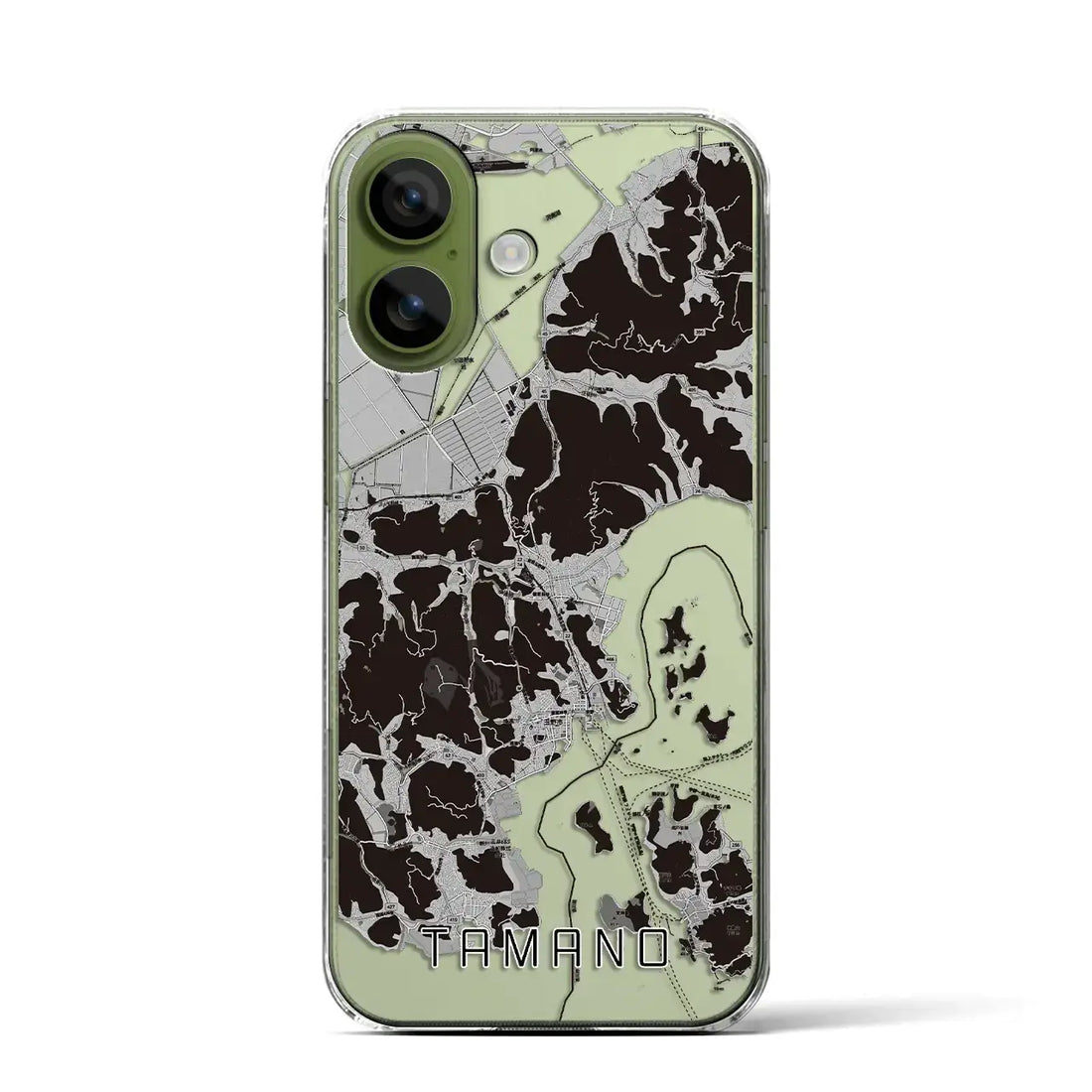 【玉野（岡山県）】地図柄iPhoneケース（クリアタイプ）モノトーン・iPhone 17 Pro Max 用