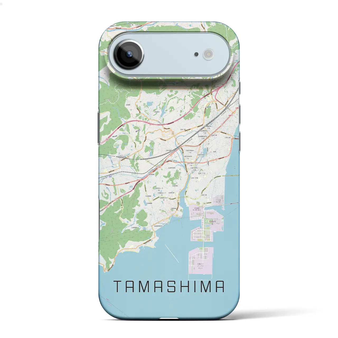 【玉島（岡山県）】地図柄iPhoneケース（バックカバータイプ）