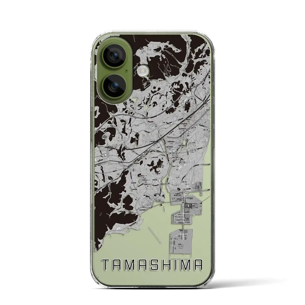【玉島（岡山県）】地図柄iPhoneケース（クリアタイプ）