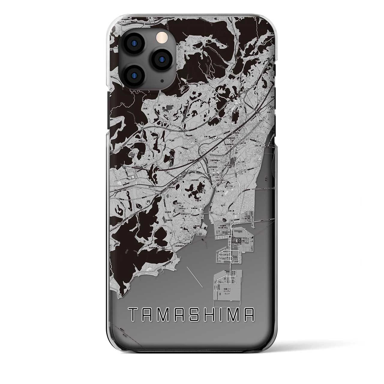 【玉島（岡山県）】地図柄iPhoneケース（クリアタイプ）