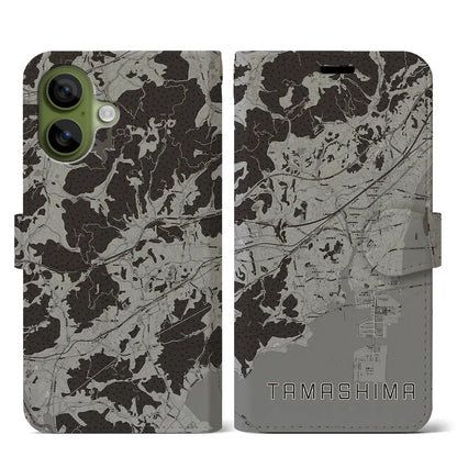 【玉島（岡山県）】地図柄iPhoneケース（手帳タイプ）