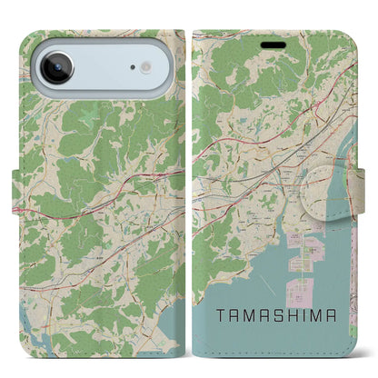 【玉島（岡山県）】地図柄iPhoneケース（手帳タイプ）