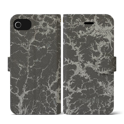 【丹波（兵庫県）】地図柄iPhoneケース（手帳タイプ）モノトーン・iPhone SE（第3 / 第2世代） / 8 / 7 / 6s / 6 用