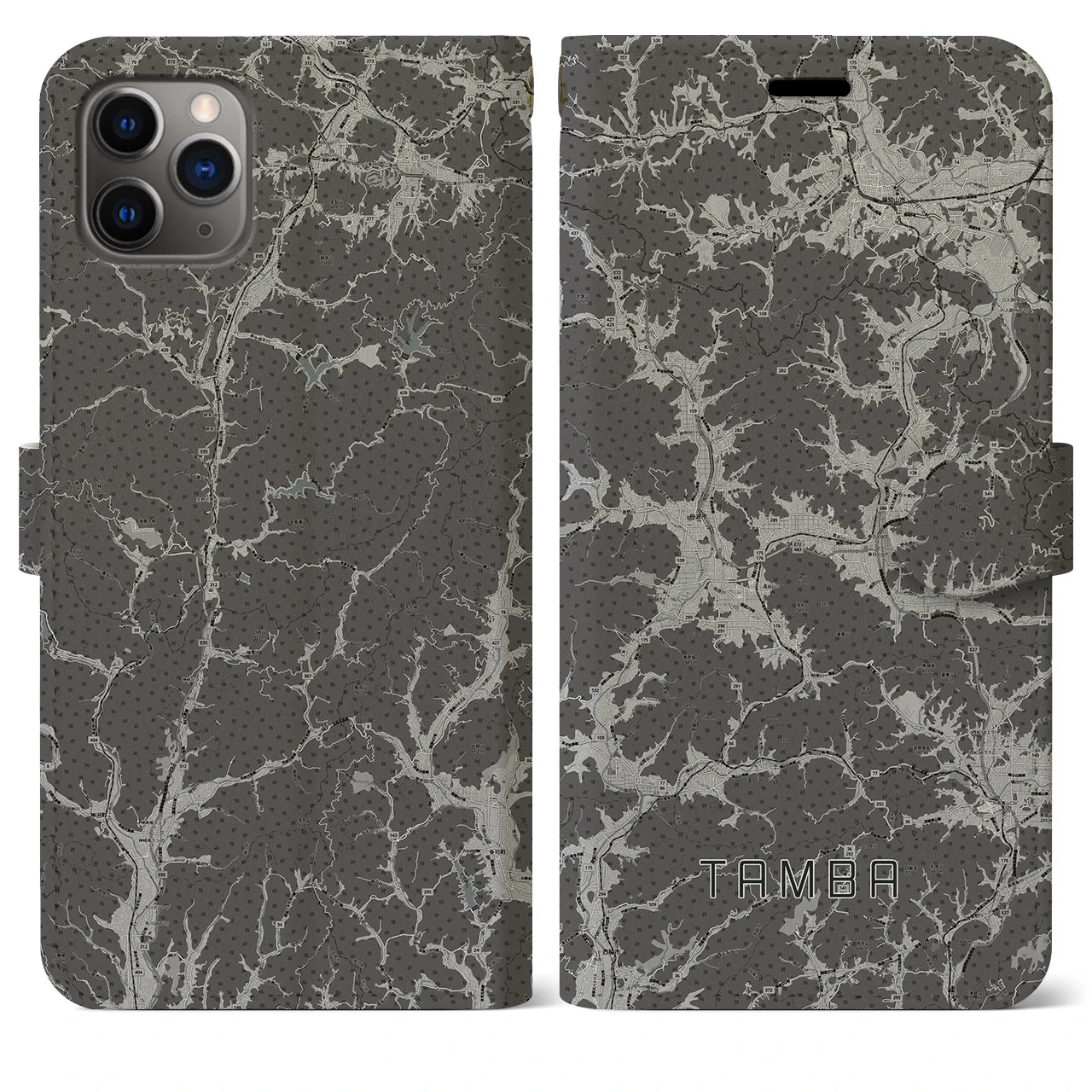 【丹波（兵庫県）】地図柄iPhoneケース（手帳タイプ）