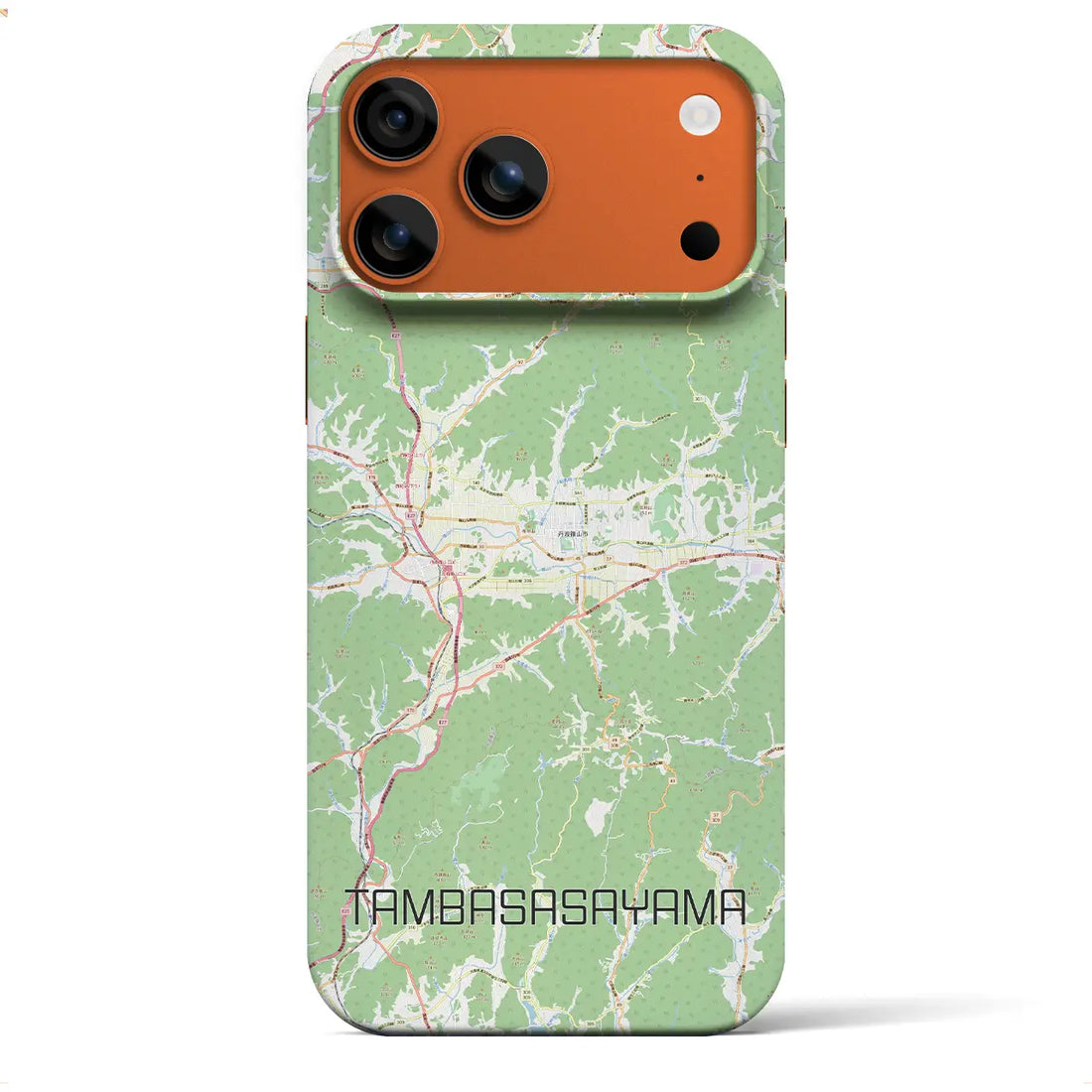 【丹波篠山（兵庫県）】地図柄iPhoneケース（バックカバータイプ）ブラック・iPhone 17 Pro Max 用