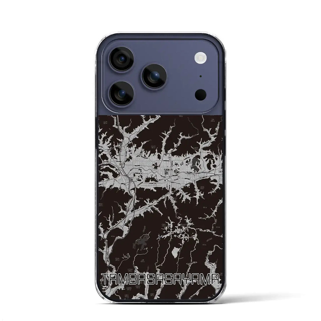 【丹波篠山(兵庫県)】地図柄iPhoneケース(クリアタイプ)モノトーン・iPhone 17 Pro Max 用