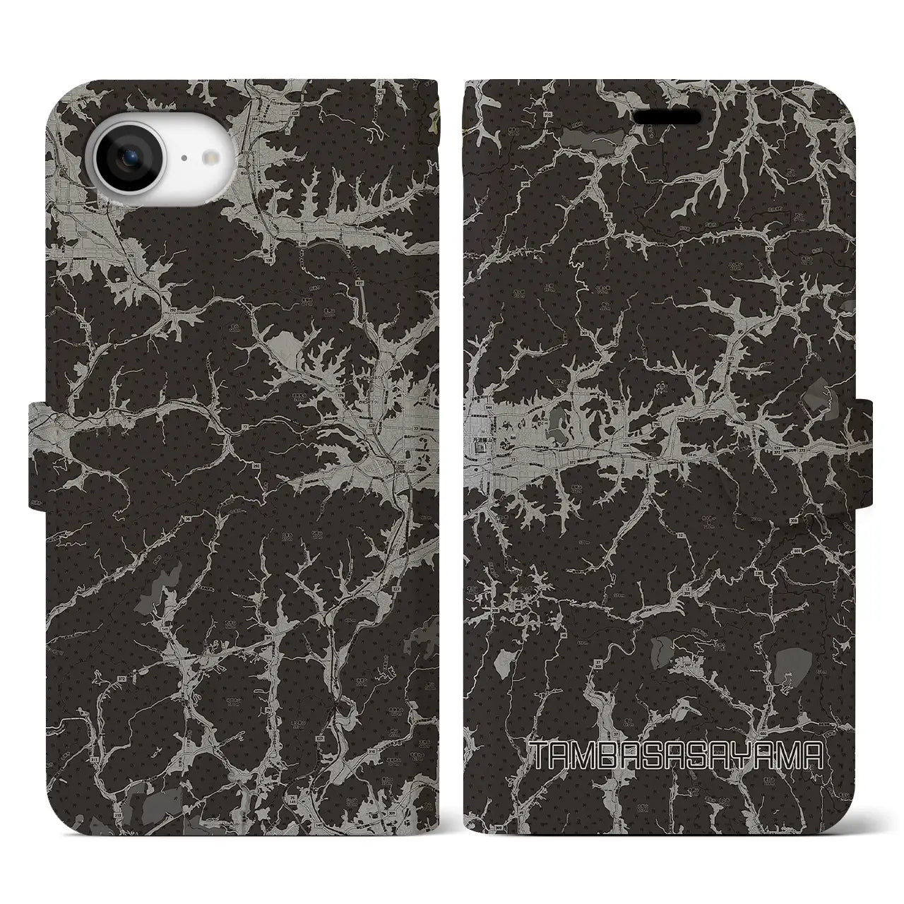 【丹波篠山（兵庫県）】地図柄iPhoneケース（手帳タイプ）