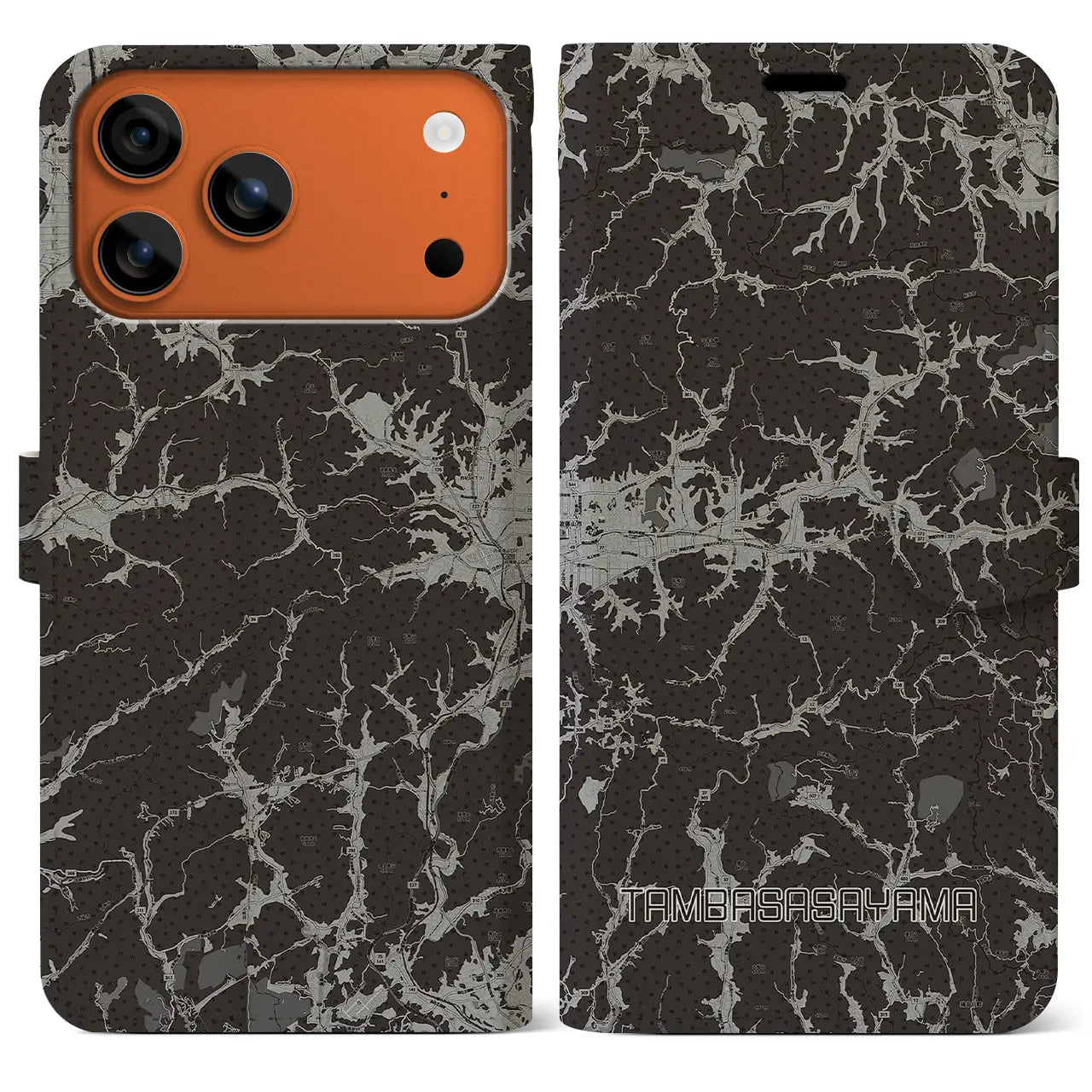 【丹波篠山（兵庫県）】地図柄iPhoneケース（手帳タイプ）