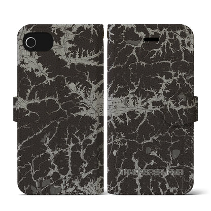 【丹波篠山（兵庫県）】地図柄iPhoneケース（手帳タイプ）モノトーン・iPhone SE（第3 / 第2世代） / 8 / 7 / 6s / 6 用