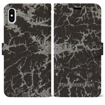 【丹波篠山（兵庫県）】地図柄iPhoneケース（手帳タイプ）モノトーン・iPhone XS Max 用