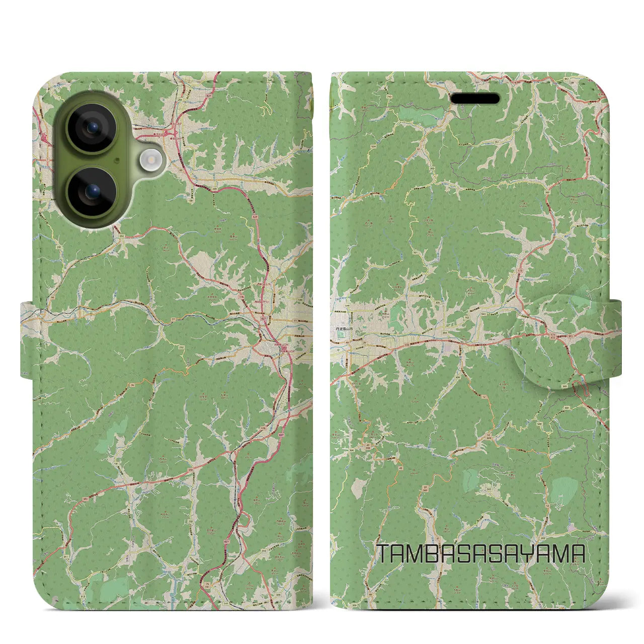 【丹波篠山（兵庫県）】地図柄iPhoneケース（手帳タイプ）