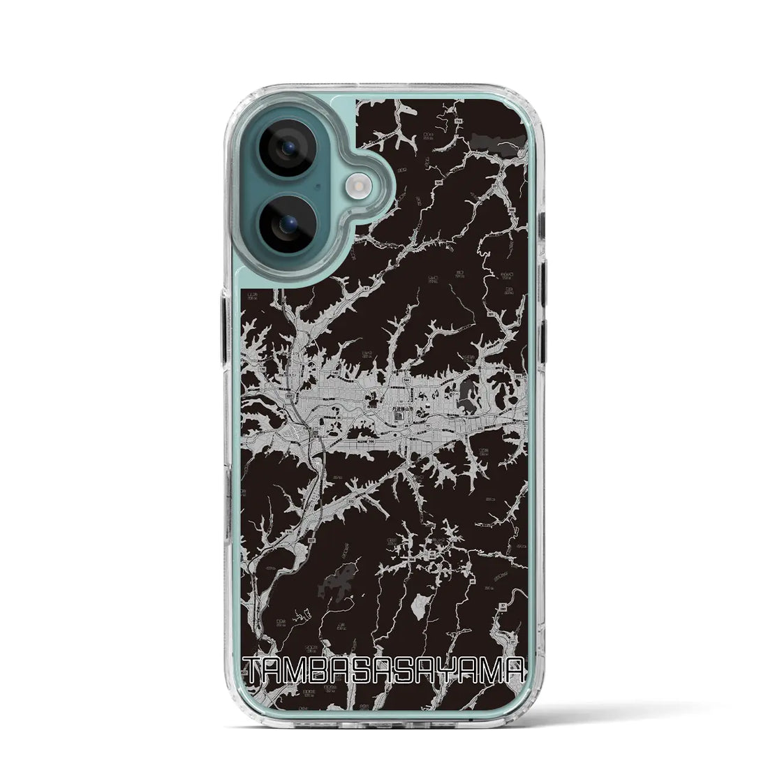 【丹波篠山(兵庫県)】地図柄iPhoneケース(MagSafeタイプ)モノトーン・iPhone 16 Pro 用