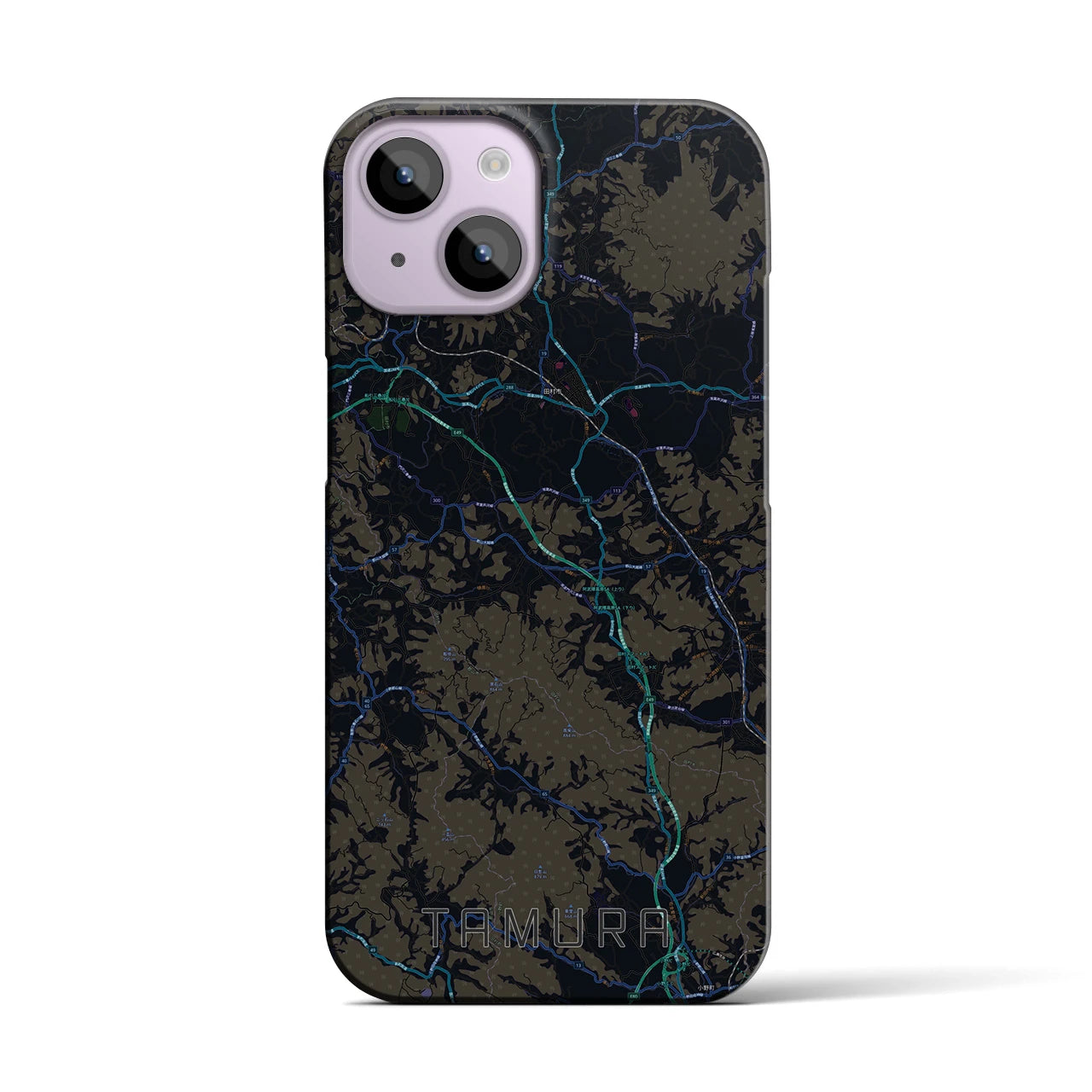 【田村（福島県）】地図柄iPhoneケース（バックカバータイプ）