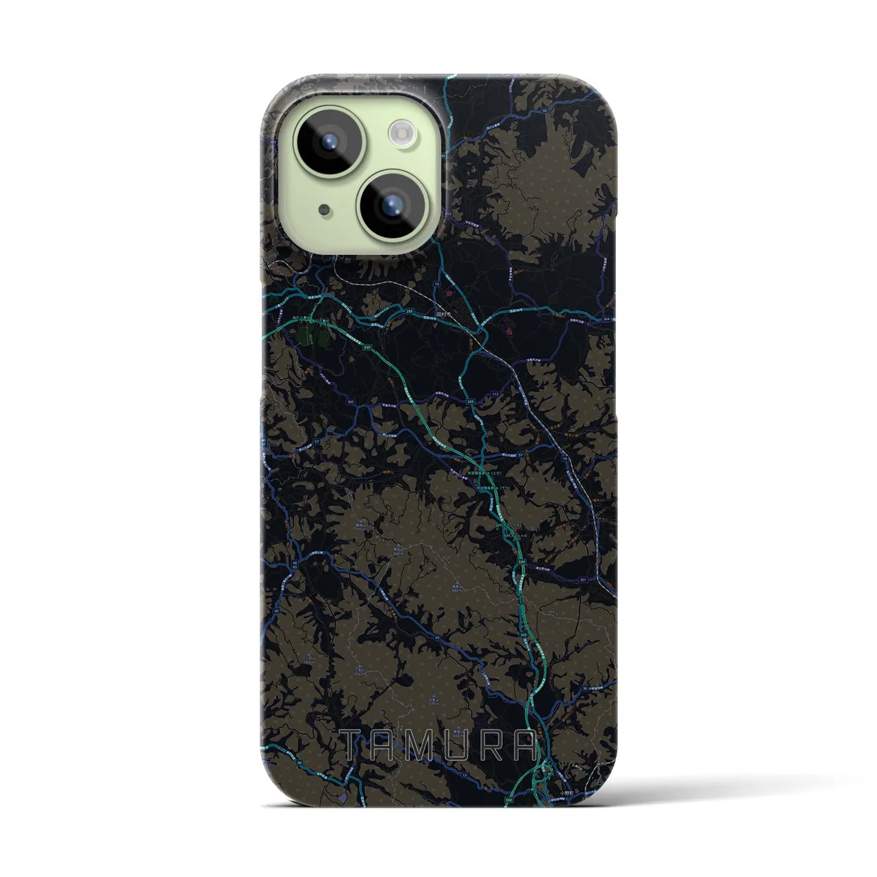 【田村（福島県）】地図柄iPhoneケース（バックカバータイプ）