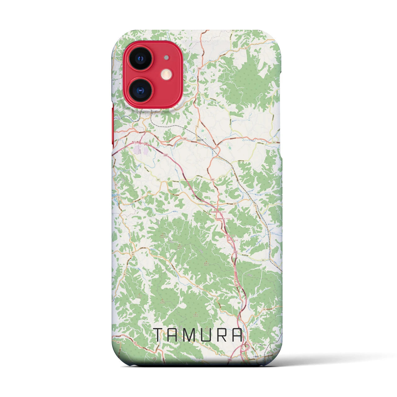 【田村（福島県）】地図柄iPhoneケース（バックカバータイプ）