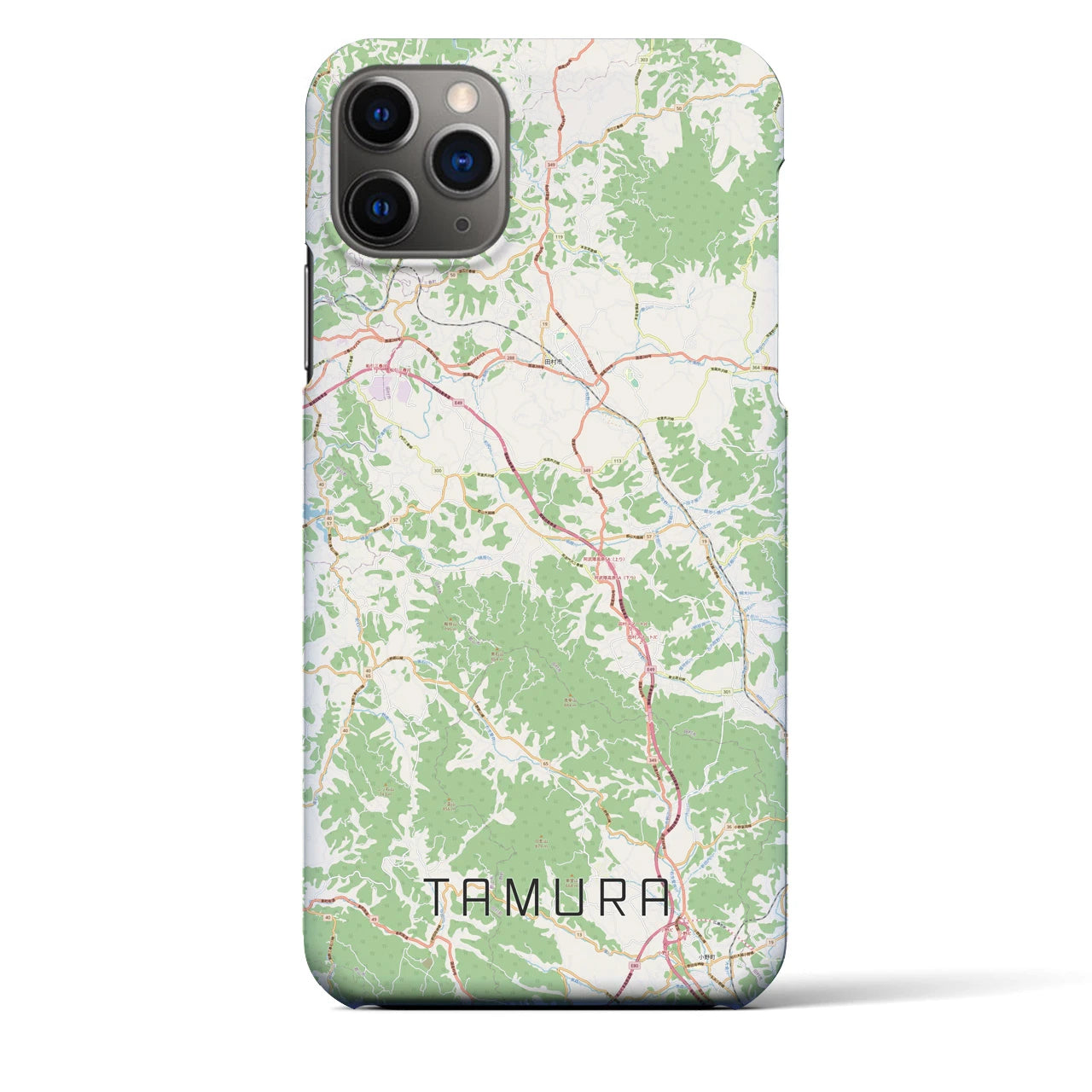 【田村（福島県）】地図柄iPhoneケース（バックカバータイプ）