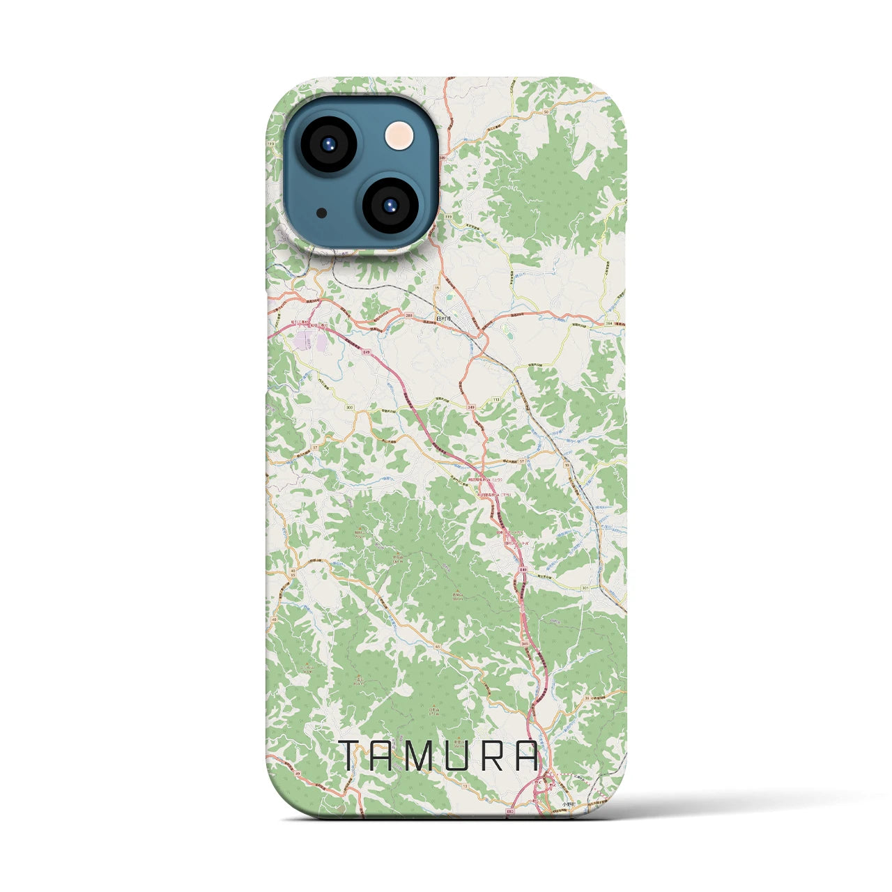 【田村（福島県）】地図柄iPhoneケース（バックカバータイプ）
