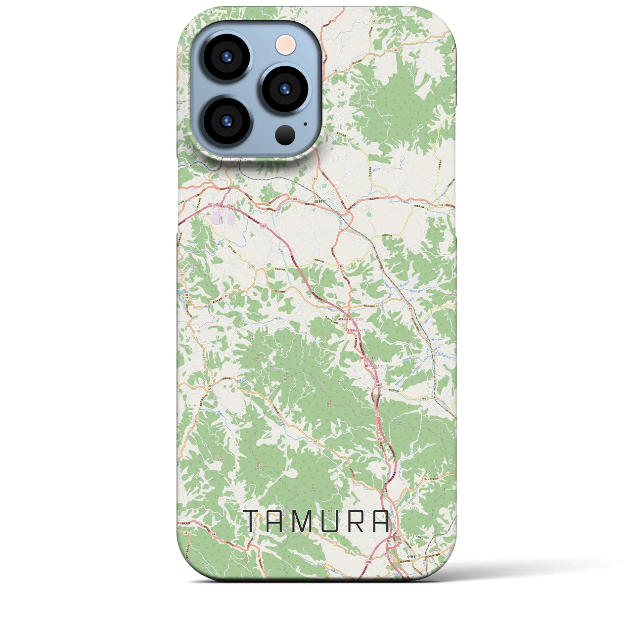 【田村（福島県）】地図柄iPhoneケース（バックカバータイプ）