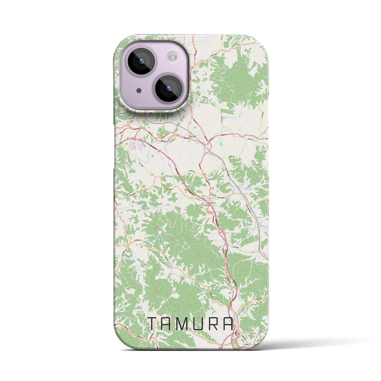 【田村（福島県）】地図柄iPhoneケース（バックカバータイプ）