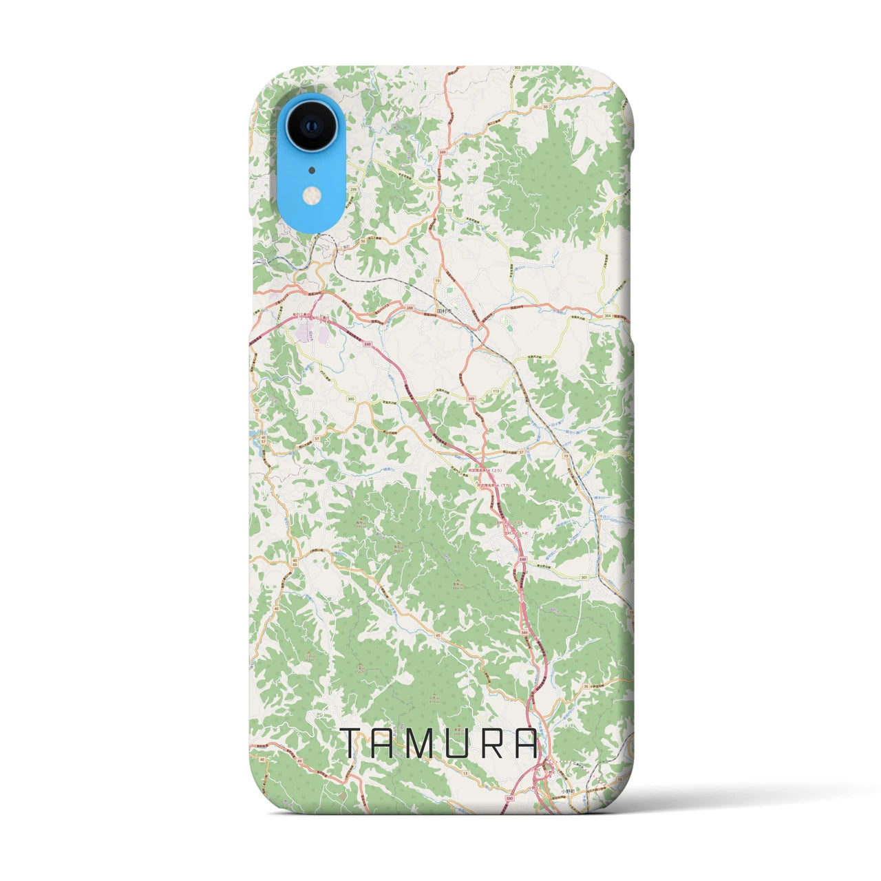 【田村（福島県）】地図柄iPhoneケース（バックカバータイプ）