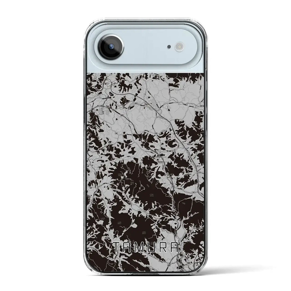 【田村(福島県)】地図柄iPhoneケース(クリアタイプ)モノトーン・iPhone 17 Pro Max 用