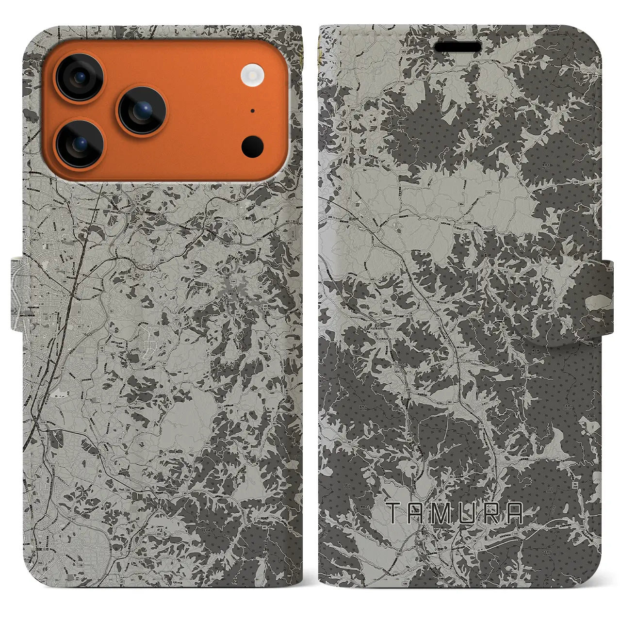 【田村（福島県）】地図柄iPhoneケース（手帳タイプ）