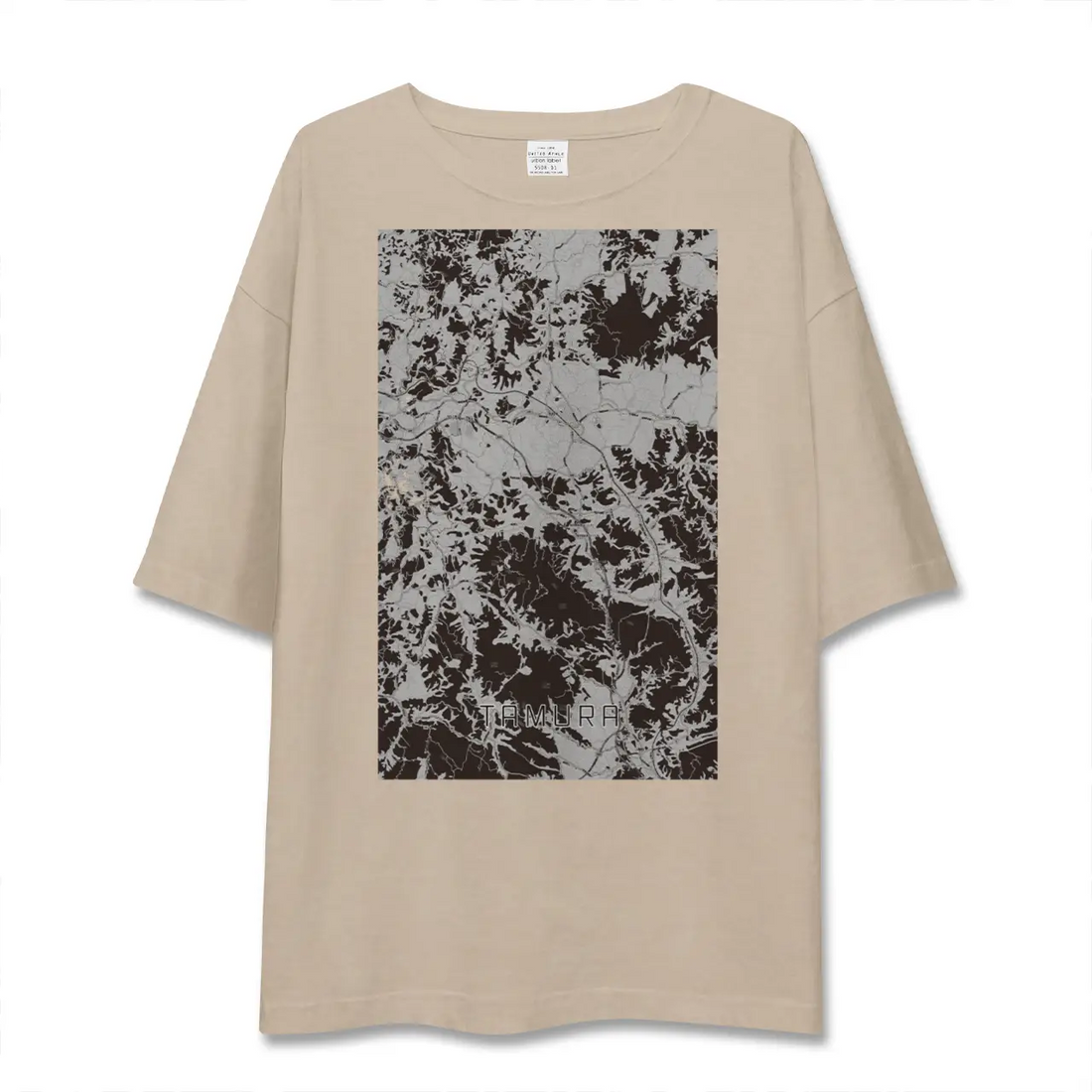 【田村（福島県）】地図柄ビッグシルエットTシャツ