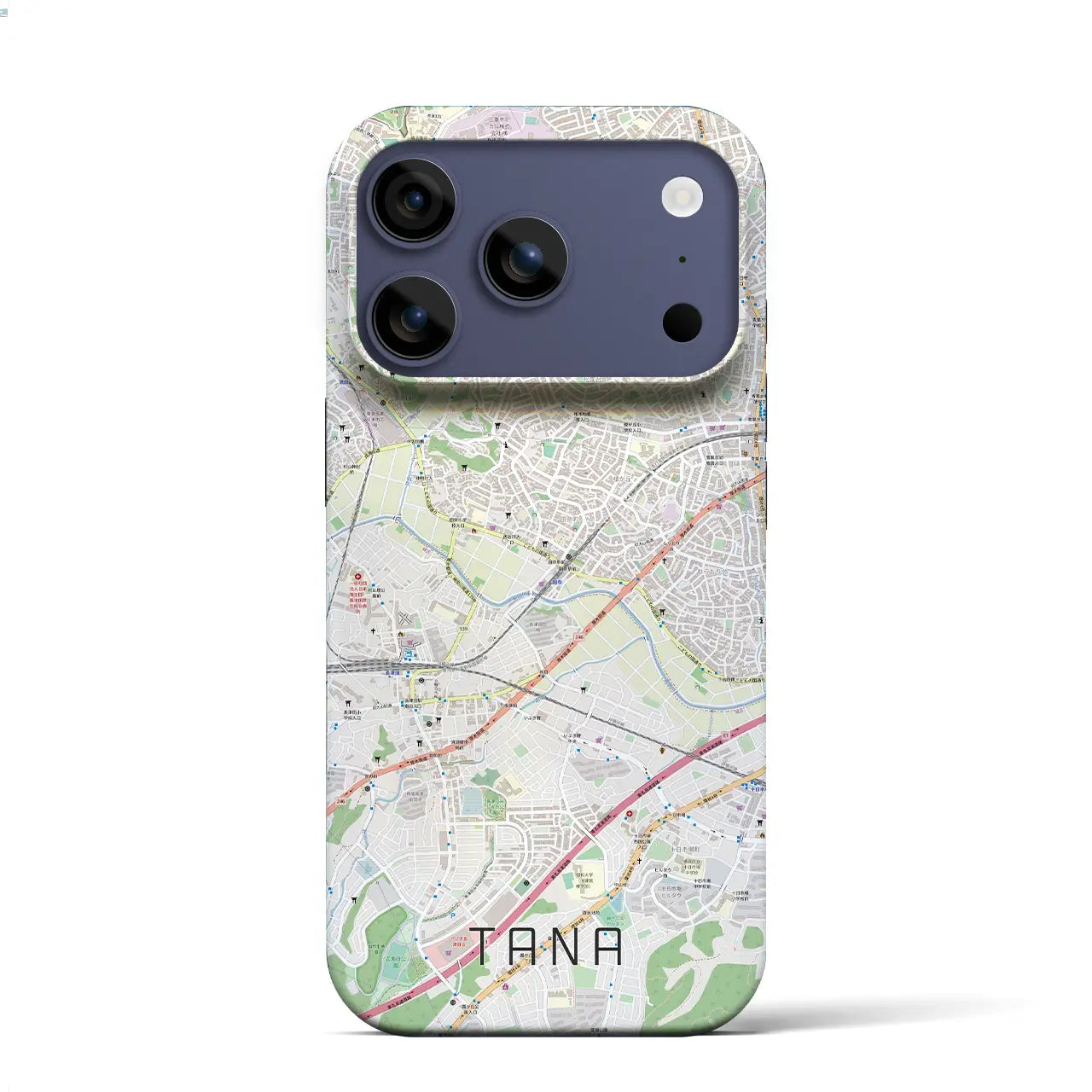 【田奈（神奈川県）】地図柄iPhoneケース（バックカバータイプ）