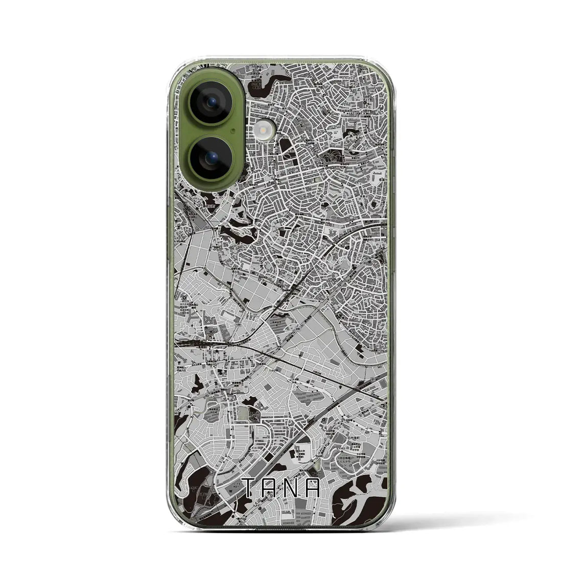 【田奈(神奈川県)】地図柄iPhoneケース(クリアタイプ)モノトーン・iPhone 17 Pro Max 用