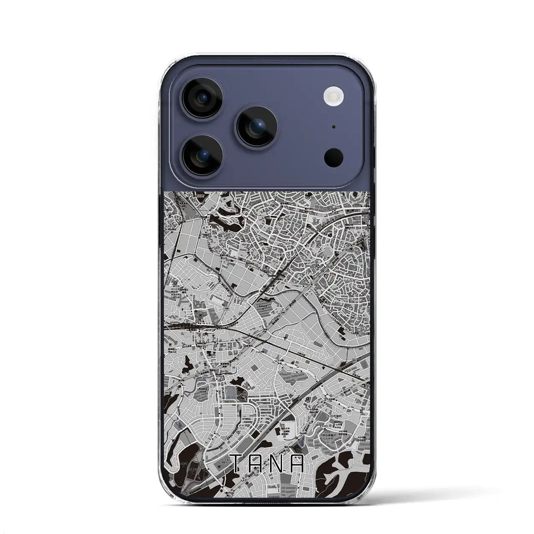 【田奈（神奈川県）】地図柄iPhoneケース（クリアタイプ）