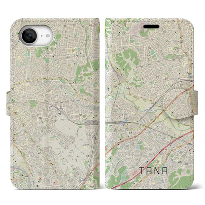 【田奈（神奈川県）】地図柄iPhoneケース（手帳タイプ）