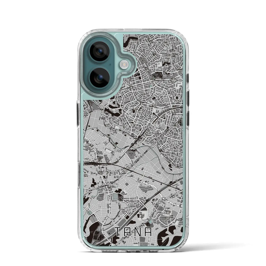 【田奈(神奈川県)】地図柄iPhoneケース(MagSafeタイプ)モノトーン・iPhone 16 Pro 用