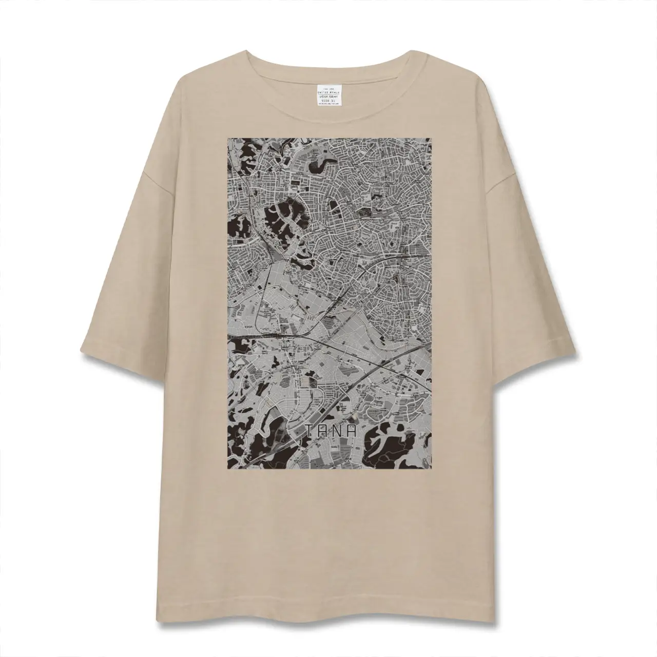 【田奈（神奈川県）】地図柄ビッグシルエットTシャツ