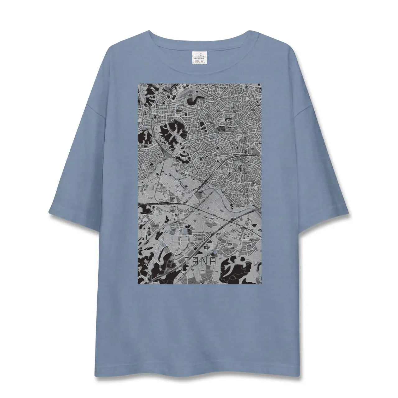 【田奈（神奈川県）】地図柄ビッグシルエットTシャツ