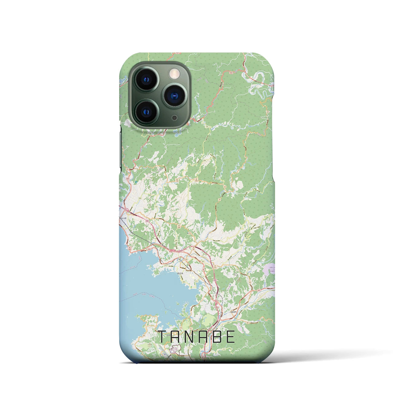 【田辺】地図柄iPhoneケース（バックカバータイプ・ナチュラル）iPhone 11 Pro 用