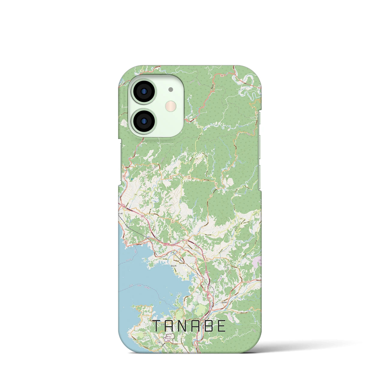 【田辺】地図柄iPhoneケース（バックカバータイプ・ナチュラル）iPhone 12 mini 用