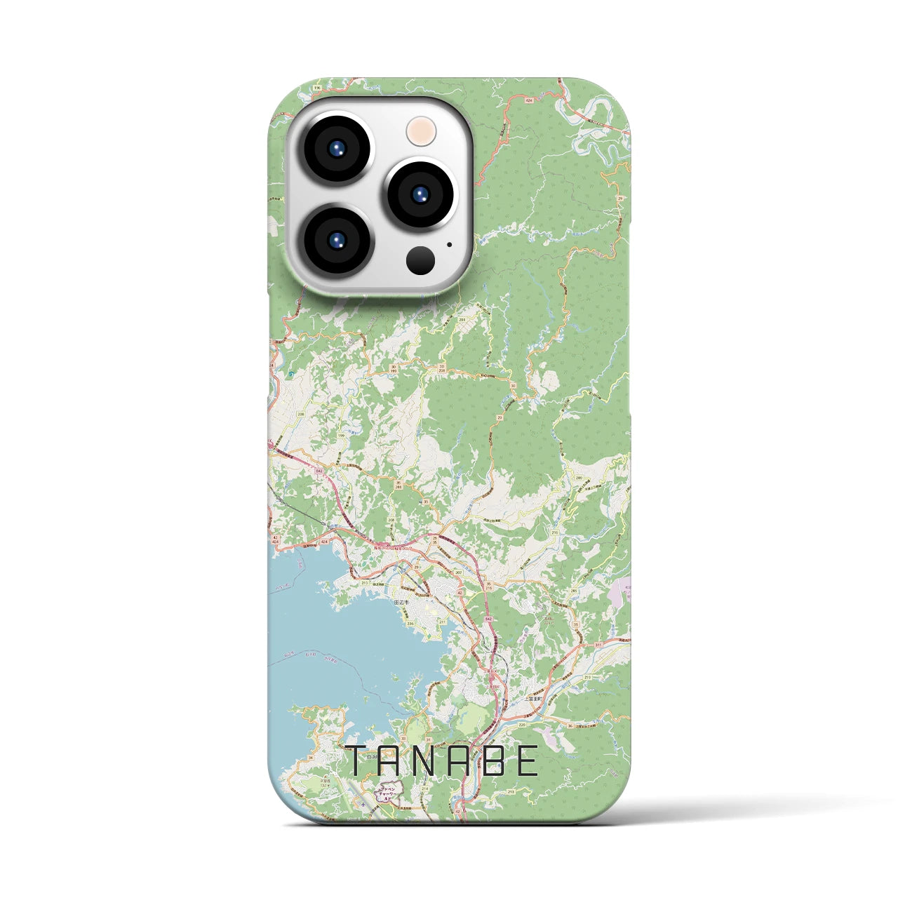 【田辺】地図柄iPhoneケース（バックカバータイプ・ナチュラル）iPhone 13 Pro 用