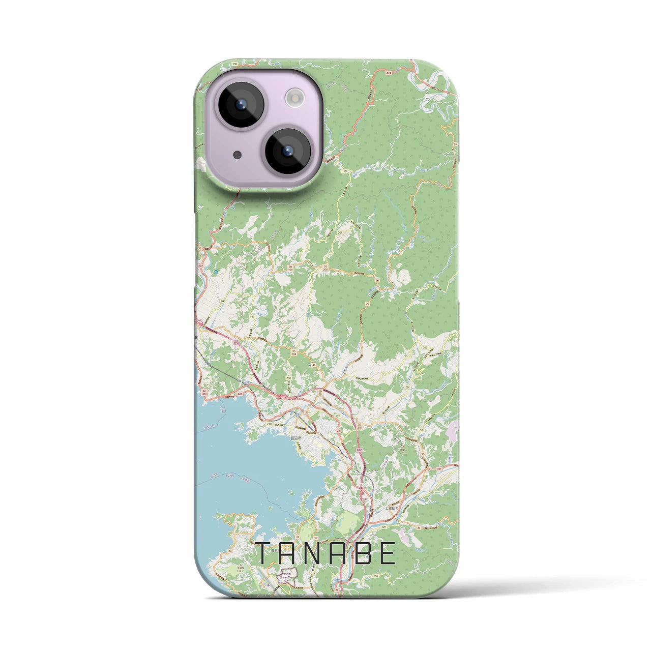 【田辺】地図柄iPhoneケース（バックカバータイプ・ナチュラル）iPhone 14 用
