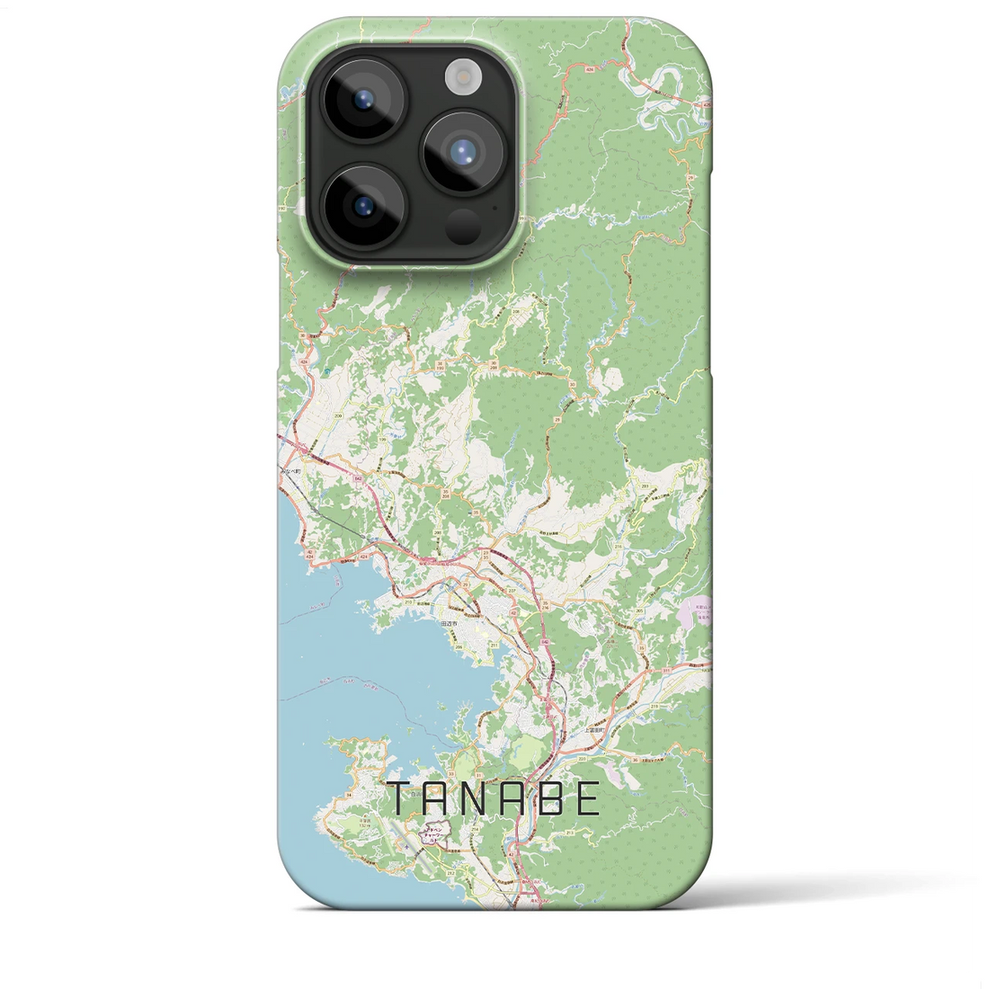 【田辺】地図柄iPhoneケース（バックカバータイプ・ナチュラル）iPhone 15 Pro Max 用