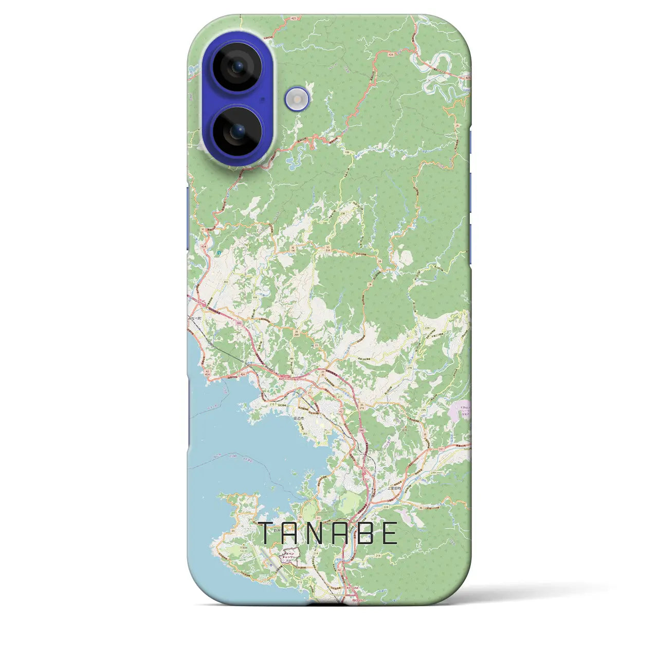 【田辺（和歌山県）】地図柄iPhoneケース（バックカバータイプ）ナチュラル・iPhone 16 Pro Max 用