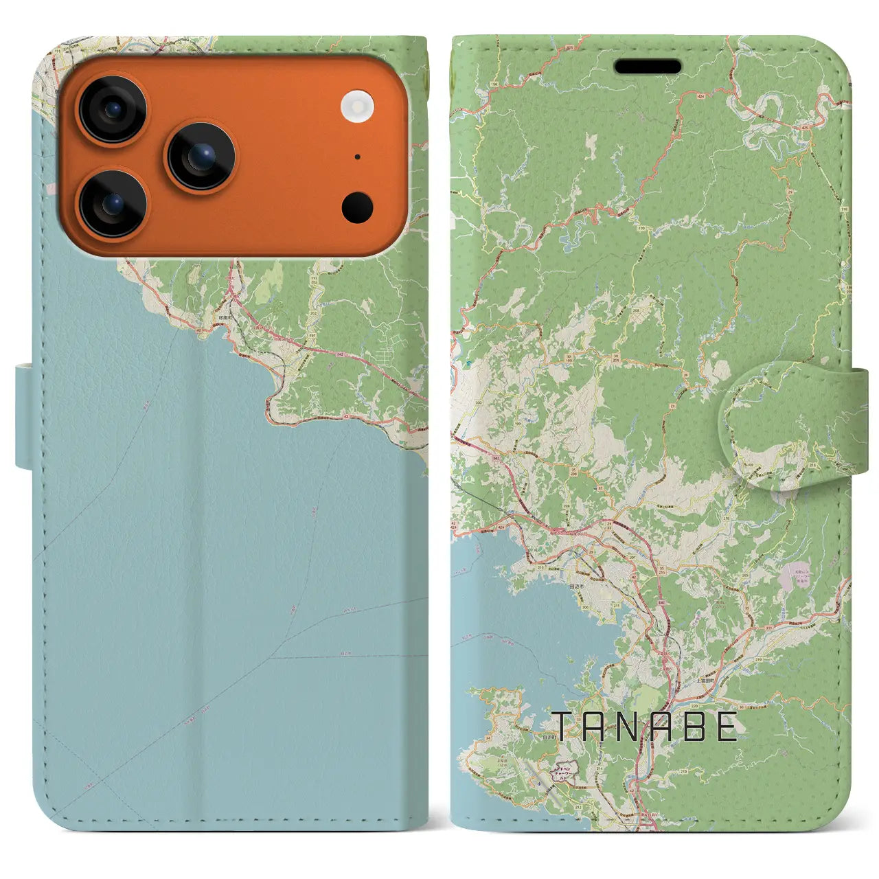 【田辺（和歌山県）】地図柄iPhoneケース（手帳タイプ）