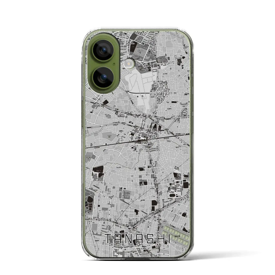 【田無(東京都)】地図柄iPhoneケース(クリアタイプ)モノトーン・iPhone 17 Pro Max 用
