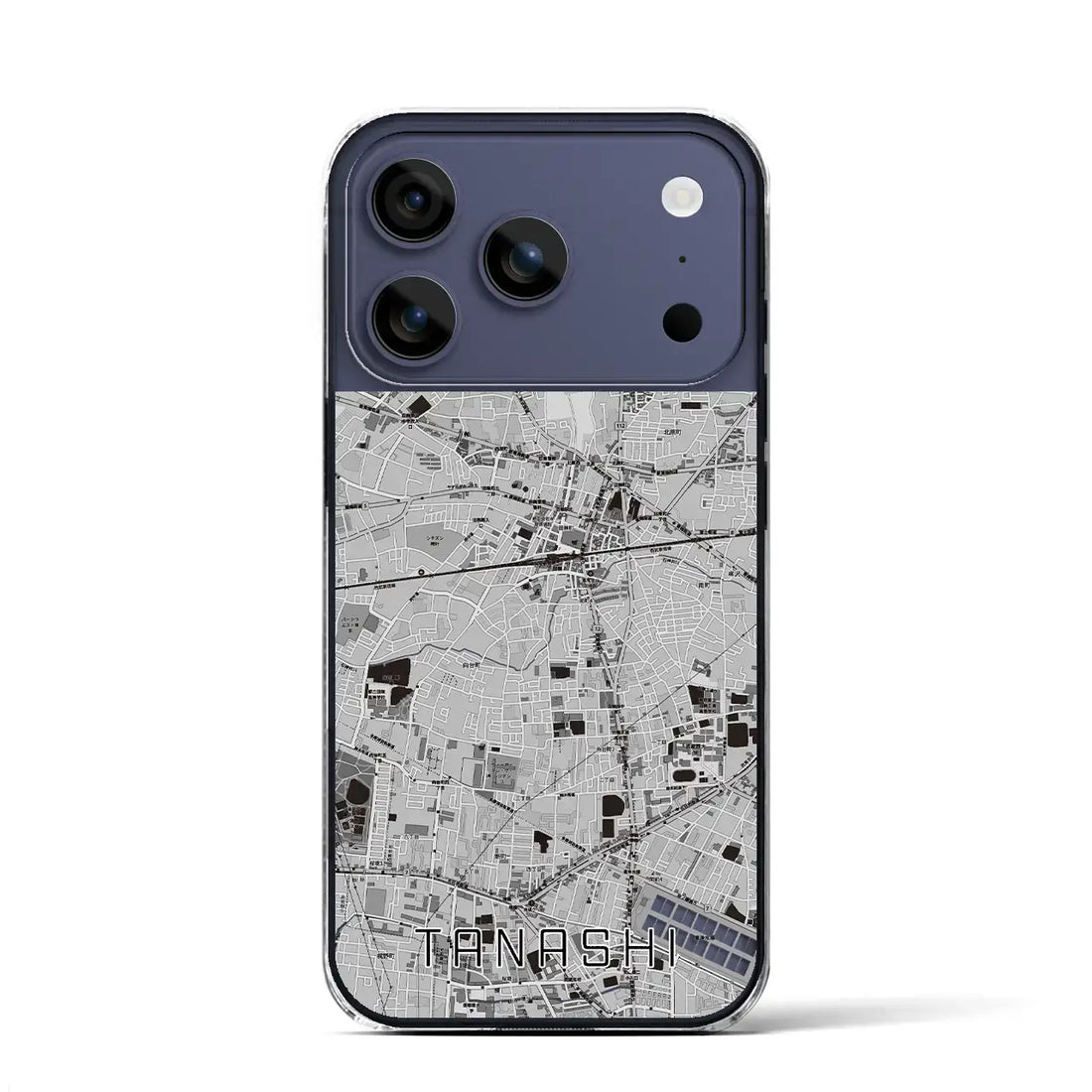 【田無(東京都)】地図柄iPhoneケース(クリアタイプ)モノトーン・iPhone 17 Pro Max 用