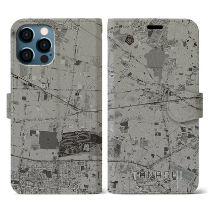 【田無（東京都）】地図柄iPhoneケース（手帳タイプ）モノトーン・iPhone 12 / 12 Pro 用