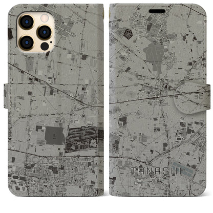 【田無（東京都）】地図柄iPhoneケース（手帳タイプ）モノトーン・iPhone 12 Pro Max 用