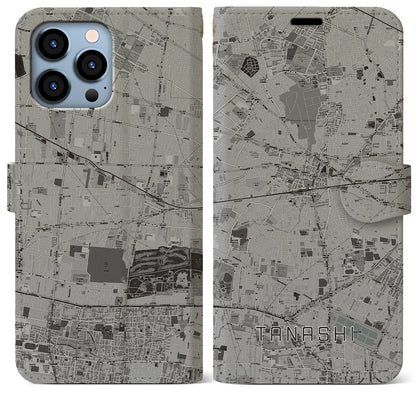 【田無（東京都）】地図柄iPhoneケース（手帳タイプ）モノトーン・iPhone 13 Pro Max 用