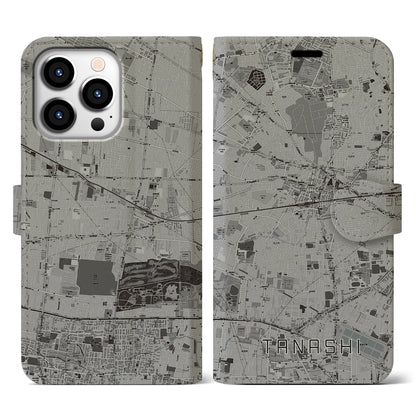【田無（東京都）】地図柄iPhoneケース（手帳タイプ）モノトーン・iPhone 13 Pro 用