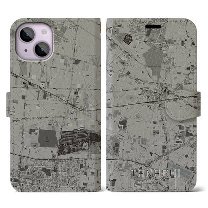 【田無（東京都）】地図柄iPhoneケース（手帳タイプ）モノトーン・iPhone 14 用